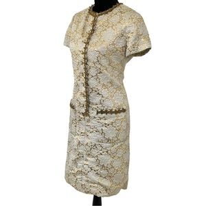 Vintage Oscar de la Renta Lamé 60s Gold Dress